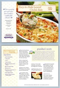 Layered Chicken Bake #86 - Poultry - Grandma's Kitchen Recipe Card - Picture 1 of 1