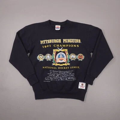 Sudadera negra mediana vintage de los 90 Pittsburgh Penguins NHL Champions para hombre EE. UU. Foto 1 de 4