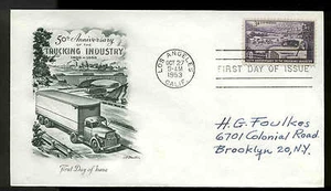 U.S. FDC #1025 Artmaster Cachet Los Angeles, CA ATA Trucking Association - Picture 1 of 1