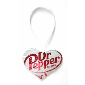 Heart Christmas Ornament Handmade With A Recycled Aluminum Diet Soda Can - Picture 1 of 3