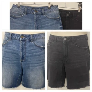 GEORGE Asda Ladies Denim Shorts with Unfinished Hem 2 Colours Sizes 8-18 - Picture 1 of 12