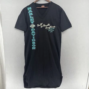 1994 Harley Davidson Sleep Dress Nightgown Black OS Sandy’s Fremont MI USA VTG - Picture 1 of 10