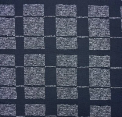 LEE JOFA CAROLINE CECIL GEO NAVY BLUE EXCLUSIVE LINEN FABRIC BY YARD 54"W - Image 1 of 4