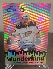 2022-23 UPPER DECK STATURE WUNDERKIND ROOKIE RED AUTO - HUNTER DREW 05/10