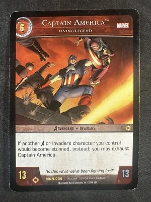 VS System TCG MUN-006 Captain America Living Legend Marvel Universe LP - Image 1 of 2