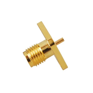 SMA Jack Female 4 Hole Panel Mount straight RF Coaxial Connector for Antenna - Picture 1 of 4