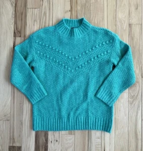 NWT Talbots Knit Green Sweater Women’s Petite Large JO5161 Acrylic Nylon Spandex - Picture 1 of 7