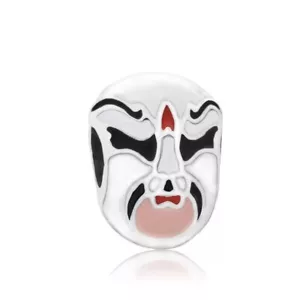 CHINESE PEKING OPERA MASK / THEATRE MASK European Charm & Gift Pouch-Silver Tone - Picture 1 of 4