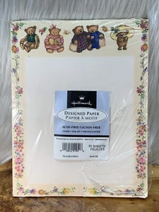 Vintage Hallmark Fotokopie Papier beige Blumenmuster Teddybären säurefrei 50 Blatt - Bild 1 von 12