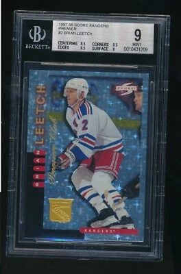 1997-98 Score Rangers Premier Brian Leetch Rangers VHTF Rare BGS 9 - Image 1 of 3
