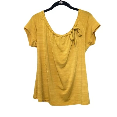 Top Suzie in the City amarillo cuello redondo con corbata para mujer talla mediana Foto 1 de 4