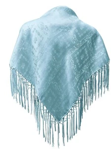 Seidentuch Dirndl-Trachtentuch Tuch blau 75x75cm Dirndltuch Seide Fransentuch - Bild 1 von 8