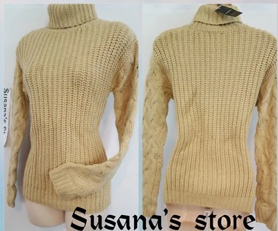 NWT BEBE SIZE M CHUNKY YARN MOCK NECK SWEATER Soft and luxurious yarn sweater! - Image 1 of 4