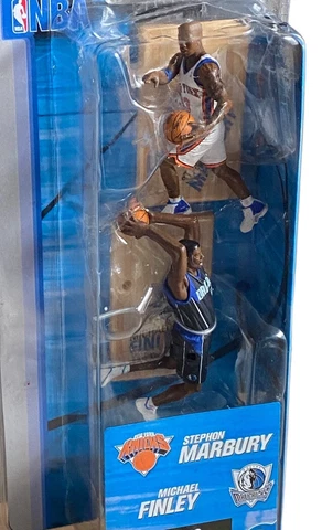 Vtg McFarlane NBA Figure 2004 Stephon Marbury Michael Finley Knicks Mavs Set New Cover