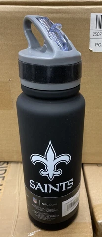 New Orleans Saints NFL 25oz Single Wall Stainless Steel Flip Top Water Bottle Cover