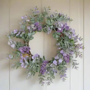 Corona di eucalipto lavanda 14 pollici primavera fattoria - Foto 1 di 3