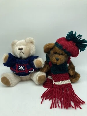 Hugfun Teddy Bears Set Of Two 6”  Beige Brown Boy Girl - Image 1 of 4