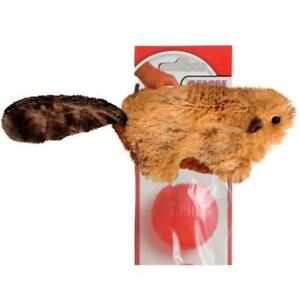 KONG Dr. Noyz BEAVER SMALL Stuffing Free Squeaker Plush Dog Puppy Toy Squeaky 