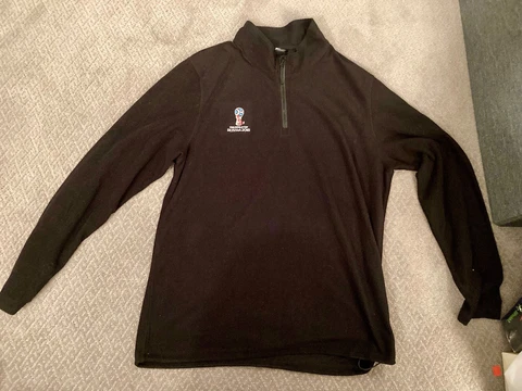 Men's Black Fifa World Cup Soccer Russia 2018 1/4 Zip Fleece Pullover Size XXL Cover