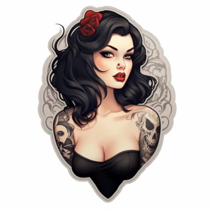 Autoaufkleber Sticker Gothic Pin Up Girl Aufkleber 9X9 cm - Picture 1 of 10