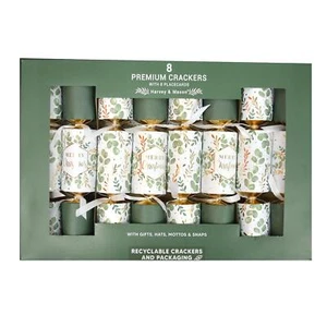 8 Stück Premium Weihnachtsknacker Eukalyptus grün & gold umweltfreundlich   - Bild 1 von 9