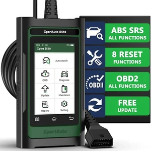 XpertAuto S510 OBD2 Escáner Herramienta de Diagnóstico Lector de Código de Coche y Restablecimiento con ABS SRS - Imagen 1 de 9
