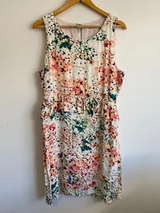 Alannah Hill Dress Womens Size 14 Orange Green Floral Sleeveless Ruffle Lined - Picture 1 of 13