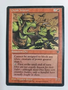 MTG Magic The Gathering Card Orcish Veteran Summon Orc Red Fallen Empires 1994 - Picture 1 of 2