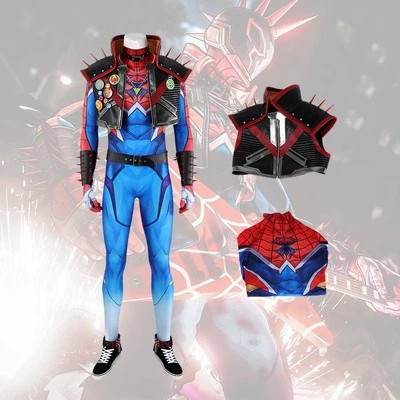Marvel Rivals Spider Punk 2099 Cosplay Costume Suit Full Set - Image 1 of 4