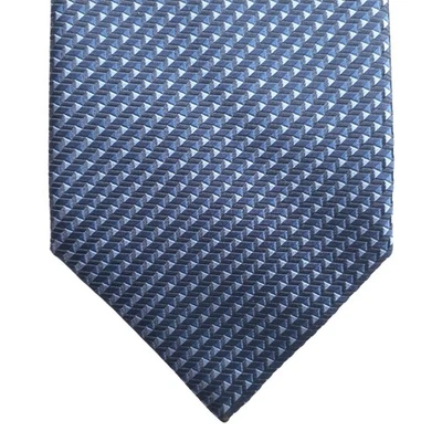 New Brioni Silk Tie Blue Stripe Made Italy Triangle  3 1/2" x 59 1/2" Diagonal - Image 1 of 4