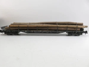 (1HPC17) Märklin 5869 Rungenwagen mit Holzladung der DB, Spur 1, OVP - Picture 1 of 6