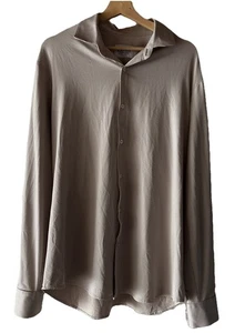 Mizzen + Main Stretch Trim Fit Men Beige Gingham Button Up Long Sleeve Shirt XL - Picture 1 of 7