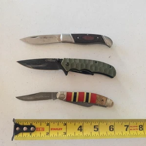 Lof of 3 Pocket Knives Colt Coral Snake Camillus Winchester *See Description* - Picture 1 of 15