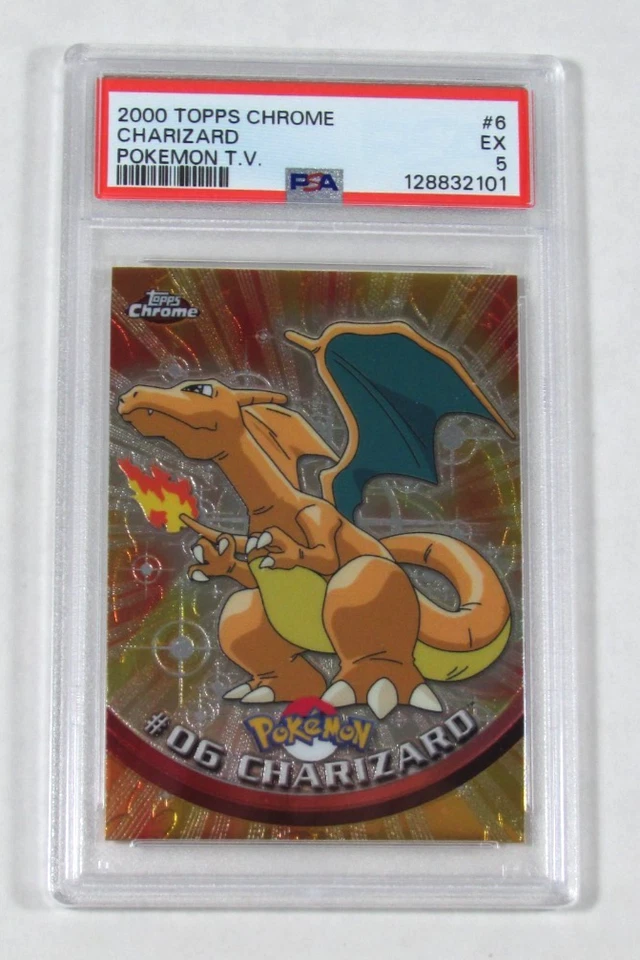 2000 Topps Chrome Pokemon T.V. #06 CHARIZARD PSA 5 EX - Image 1 of 2
