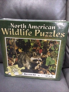 North American Wildlife Puzzle Raccoon Kit di Ken Jenkins 550 pezzi nuovo sigillato - Foto 1 di 3