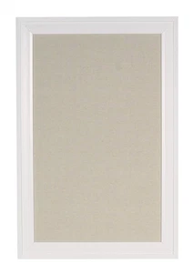 DesignOvation Bosc Framed Linen Fabric Pinboard, 18.5x27.5, White 27.5" x 18.5" - Picture 1 of 8