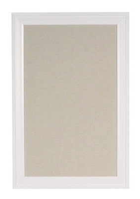 DesignOvation Bosc Framed Linen Fabric Pinboard, 18.5x27.5, White 27.5" x 18.5" - Image 1 of 4