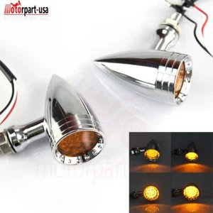 2X Universal 20 LED Bullet Turn Signal Light For Harley Chopper Bobber Custom - Foto 1 di 12