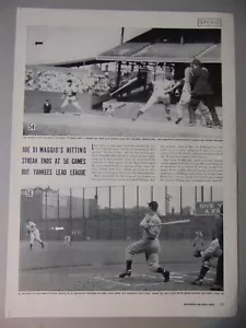 1941 Joe Di Maggio's Hitting Streak a 1 page photo vintage magazine article - Bild 1 von 1