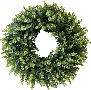 20” Wreaths for Front Door,Spring and Summer Eucalyptus Wreath,Outdoor Green Doo - Picture 1 of 7
