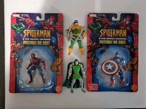 CAPT AMERICA, DR DOOM, SPIDER-MAN, DOC OCK Die Cast Metal Figures TOYBIZ - Picture 1 of 7