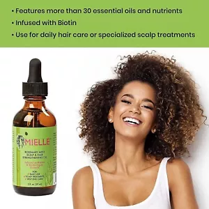 Aceite fortalecedor del cabello y cuero cabelludo menta romero MIELLE | Promueve el crecimiento del cabello 59 ml - Imagen 1 de 9