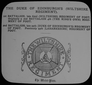 THE WILTSHIRE REGIMENT C1888 Magic Lantern Slide LEMA DEL EJÉRCITO BRITÁNICO - Imagen 1 de 3