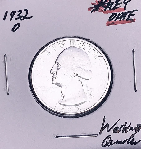 1932-D  DENVER  MINT  KEY DATE!  U.S. WASHINGTON QUARTER Cover