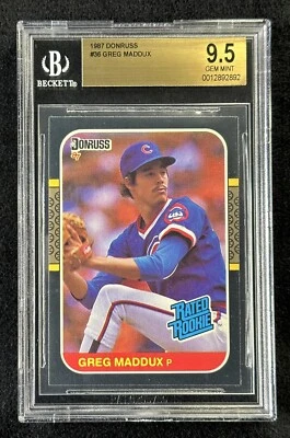 1987 Donruss #36 GREG MADDUX BGS 9.5 (GEM MINT) - Chicago Cubs - RC - HOF - Image 1 of 2