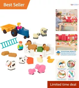 Colorful 25-Piece Farm Playset - Tractor, Animals & Farmers for Kids 18 + - Picture 1 of 10