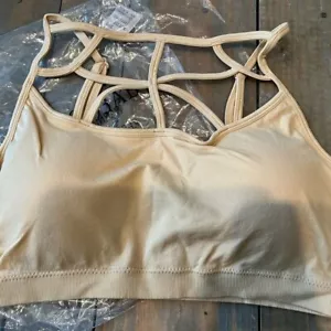 Zenana Outfitters Criss Cross Tan Padded Women’s Bra Size Large/XL - Picture 1 of 4