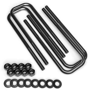 Eje de resorte de hoja Negro U-Bolt para camiones Chevy GMC | 10.5" Longitud | 2.75" de ancho - Imagen 1 de 8