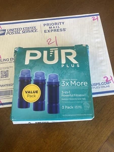  PUR  Plus 3X More Water Pitcher Replacement Filters, Reduces Chlorine, CRF-950Z - Picture 1 of 5