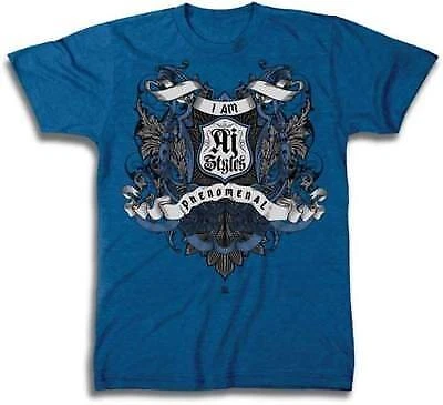 I Am AJ Styles Crest WWE Mens Blue T-shirt Cover